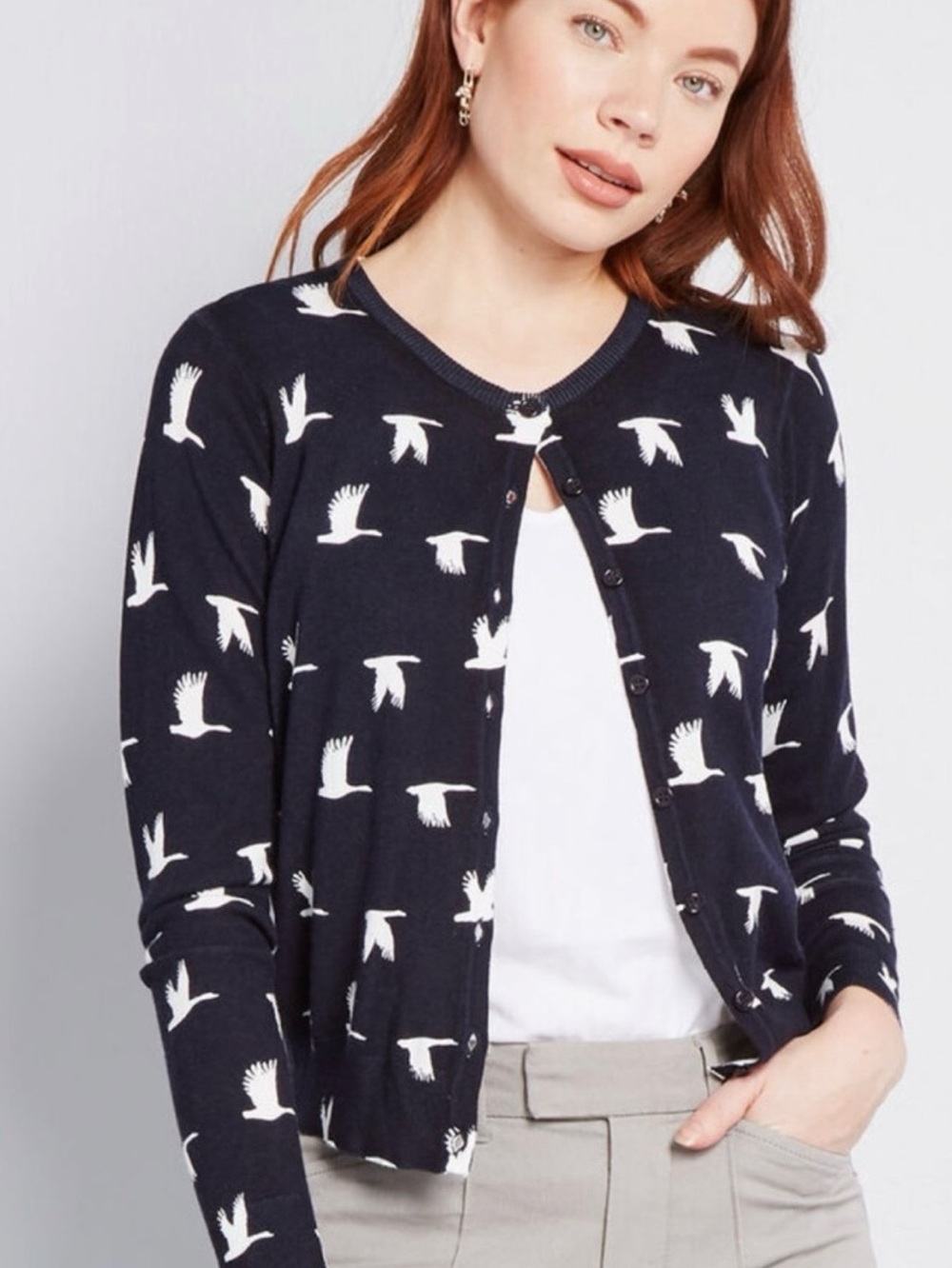 Modcloth Exceeding Expectations Bird Cardigan